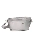 Produktbild: Zwei Damen Hip Bag Mademoiselle.M MH4 Bauchtasche 25 cm 1 Liter aus hochwertigem Kunstleder, Crossbody Bag wasserabweisend, 3-in-1 Bequeme Brusttasche, Gürteltasche & Hüfttasche (Silver)
