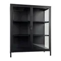Produktbild: House Nordic BRISBANE Highboard Schrank 2 Türen Schwarz Glas Stahl 80 x 101 cm