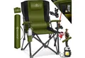 Produktbild: KESSER Campingstuhl Angelstuhl bis 160kg Faltstuhl Klappstuhl Gepolstert mit Armlehnen (Strandstuhl mit hoher Rückenlehne + Tasche), Campingstuhl Inkl. Campinglicht, Angelhalterung und Getränkehalter