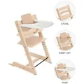 Produktbild: Stokke Hochstuhl-Set Tripp Trapp Bundle, Natur, Holz, Buche, 46x79x49 cm, Fußstütze verstellbar, Sitzfläche höhenverstellbar, Tablett, Snacktablett, Babymöbel, Hochstühle & Zubehör, Hochstühle