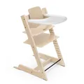Produktbild: Stokke Tripp Trapp Hochstuhl (Natural) mit Stokke Tray (White) - ein verstellbares, ergonomisches und leicht zu reinigendes Babyset für Kinder im Alter von 6-36 Monaten