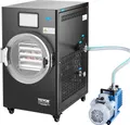 Produktbild: VEVOR Gefriertrockner Gefriertrocknungsmaschine Trocknungsausrüstung (4–6 kg Kapazität) für Lebensmittel mit 4-lagigen Tabletts & einstellbarer Temperatur und Zeit, für Früchte Obst Schwarz