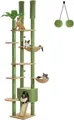 Produktbild: Purpurra Kratzbaum Höhenverstellbar mit Blättern/Champignon, Hängematte, 135/ 230 cm