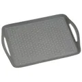 Produktbild: Serviertablett Tablett mit rutschfester Oberfläche grau 45x32 cm mit Griffen