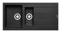 Produktbild: Pyramis Athlos Einbauspüle mit Restebecken und Abtropffläche reversibel Pyragranite 1000 x 500 mm Carbon - 070010612