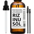 Produktbild: Rizinusöl BIO | 100% rein natürlich und kaltgepresst | Pflege für Nägel Wimpe...