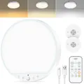 Produktbild: Akku Deckenlampe mit Bewegungsmelder Innen,6W Aufladbare LED Deckenleuchte Badezimmer mit Fernbedienung,Ohne Stromanschluss,Batteriebetriebene Kabellose Lampe für Schrank,Bad,Garage und Flur,1 Stück