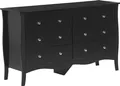 Produktbild: BELIANI Kommode Schwarz aus MDF Platte 40 x 130 x 75 cm Modern Geräumige Schubladen im Jugendstil für Wohnzimmer Schlafzimmer Kinderzimmer Flur