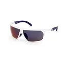 Produktbild: adidas Sport SP0030 Herren-Sonnenbrille, Schlanke und Leichte Sport-Sonnenbrille, Navigator-Brillenglasform, Violett-Graduiertes und/oder Verspiegeltes Glas, Weiß