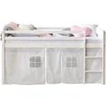 Produktbild: Homestyle4u Hochbett 90x200 mit Vorhang in Weiß Sterne 1888