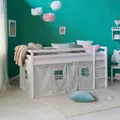 Produktbild: Homestyle4u Hochbett, Weiß, Grau, Holz, Kiefer, 90x200 cm, Kinder- & Jugendzimmer, Kindermöbel, Kinderbetten, Hochbetten