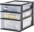 Produktbild: Schreibtisch-Organizer mit 2 flache und 1 tiefe Schublade Schwarz Easy-Pull-...