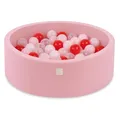 Produktbild: MISIOO Smart Bällebad - Kinder für Baby Zimmer - 200 Bälle Transparent/Hellrosa/Rot- Spielzeug - Maschinenwaschbar - Öko-Tex - 90 x 30 cm