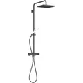 Produktbild: Dornbracht Symetrics Duschgarnitur 34459980-33 mit Brause-Thermostat, Ausladung Standbrause 450 mm, schwarz matt