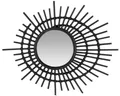Produktbild: Casa Padrino Spiegel Designer Rattan Spiegel Schwarz Ø 75 cm - Deko Accessoires
