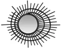 Produktbild: Casa Padrino Designer Rattan Spiegel Schwarz Ø 75 cm - Deko Accessoires