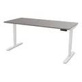 Produktbild: ASSMANN Elektrisch höhenverstellbarer Schreibtisch Y-Line Curved 160x70cm Sichtbeton Anthrazit/Weiß – TÜV/GS geprüft & Made in Germany – elektronischer Schreibtisch mit Dual-Motor & Memoryfunktion