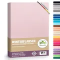 Produktbild: Winter Spannbettlaken | Farbenfrohes Thermo Fleece | Spannbetttuch, Bettlaken in vielen Größen und Farben (Rosa, 90 x 190 cm - 100 x 200 cm)
