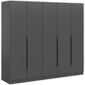 Produktbild: Mid.you Drehtürenschrank, Anthrazit, Holzwerkstoff, Holzoptik, 5 Fächer, 200x181x52 cm, FSC Mix, in verschiedenen Größen erhältlich, griffloses Öffnen, Schlafzimmer, Kleiderschränke, Drehtürenschränke