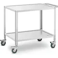 Produktbild: Royal Catering Servierwagen - Edelstahl - 2 Borde - Ablagen: 80 x 57 cm - 300 kg - 53 cm Abstand - - Silber