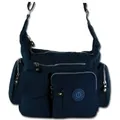 Produktbild: Bag Street Damenhandtasche Schultertasche Tasche blau Nylon 32x20x12 OTJ205B