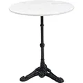 Produktbild: Kare Design Bistrotisch Kaffeehaus, Weiß, 60cm Durchmesser, Runder Indoor und Outdoor Tisch, Kleiner Esstisch für Balkon, Garten, Terrasse, Gartentisch im Vintage-Stil, Marmor, Schwarzer Stahlfuß