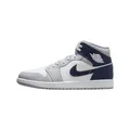 Produktbild: Jordan Men's 1 Mid White/Midnight Navy-Wolf Grey (DQ8426 104), White/Midnight Navy-wolf Grey, 45 EU