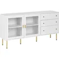 Produktbild: Sideboard mit Glastüren MILORA 160 cm Weiß