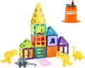 Produktbild: VEVOR Magnetische Kacheln, 56-teiliges magnetisches Tier-Bauset für Kinder, Magnet-Bausatz mit 4 Dinosauriern, STEM-Sensorik-Lernspielzeug, Konstruktions-Stapelspielzeug