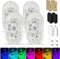 Produktbild: 4 Stück Auto LED Innenbeleuchtung Magnetisch USB Touch RGB 7 Farben