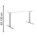 Produktbild: Actiforce Schreibtisch Pro 670SLS, weiß / silber, elektrisch höhenverstellbar, 180 x 63-130 x 80cm