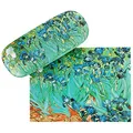 Produktbild: VON LILIENFELD Brillenetui Vincent van Gogh Iris Blumen Kunst Motiv Etui Brille Mikrofaser Brillenputztuch Brillenbox Stabiles Hardcase Set mit Stoff bezogen