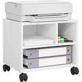 Produktbild: Woltu Aktenschrank (1-St) Druckertisch mit Rädern, ürocontainer rollbar weiß 40 cm x 35 cm x 30 cm