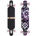 Produktbild: Flex2 bis 84kg - Camber Longboard (Flex2 bis 84kg, lila Blume LED - Ahornholz)