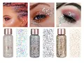 Produktbild: Owelth 3 Stück Body Glitter Gel, Mermaid Sequins Chunky Glitter Liquid Gel, Glitzer Gesicht Körper, Glitzer Schminke für Masquerade Weihnachten Festival Partydekoration Long Lasting Sparkling