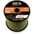 Produktbild: GO!elements Paracord 550 - 4mm Abspannleine, Paracord 550 aus reißfester Nylonschnur grün 100m