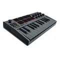 Produktbild: Akai Professional MPK Mini MK3-25-Tasten USB MIDI Keyboard Controller, 8 Hintergrundbeleuchtete Drum Pads, 8 Regler und Software und Native Instruments Sound Package (NKS Integration), Farbe Grau