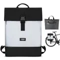 Produktbild: LARKSON Fahrradtaschen für Gepäckträger Damen & Herren Schwarz Reflektierend - Tammo Bike - 2 in 1 Fahrrad Tasche Rucksack & Gepäckträgertasche Hinten - Wasserabweisend