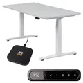 Produktbild: boho office® Höhenverstellbarer Schreibtisch 160 x 80 cm - Elektrisch stufenlos, inkl. Wireless Charger, Memoryfunktion, Kollisionsschutz - Basic Line Weiß inkl. Tischplatte in Lichtgrau