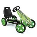 Produktbild: hauck Go-Kart Speedster für Kinder ab 4 Jahren bis 50 kg Köpergröße 90-110 cm, Tretauto mit Handbremse, verstellbarem Sitz, Vor- und Rückwärtsgang, Pedalantrieb, EVA Rreifen (Green)