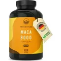 Produktbild: Maca 8000 Gold - 200 vegane Kapseln - Hochdosiert: 24.000mg Maca Pulver pro Tagesdosis - Deutsche Produktion - TRUE NATURE®