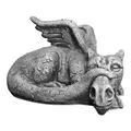 Produktbild: gartendekoparadies.de Antiker Drache, Steinfigur, H. 34 cm, 43 kg, Grau, frostsicher aus Steinguss für Außenbereich