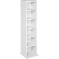 Produktbild: Tectake Cd Dvd Regal Juliane In Holzoptik 6 Fächer  20 x 21 x 90 cm Weiß
