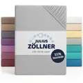 Produktbild: Julius Zöllner Jersey Spannbettlaken für Baby- & Kinderbett, 100% Jersey-Baumwolle, OEKO-TEX Standard 100 zertifiziert, Größe: 60x120cm / 70x140cm, 2er Pack, hellgrau
