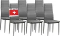 Produktbild: Albatros Esszimmerstühle MILANO 6er Set, Grau - Polsterstuhl mit Kunstleder-Bezug, Modernes Stilvolles Design am Esstisch - Küchenstuhl oder Stuhl Esszimmer mit hoher Belastbarkeit bis 110kg