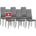 Produktbild: Esszimmerstühle Milano 6er Set, Grau - Polsterstuhl Mit Kunstleder-bezug, Modernes Stilvolles Design Am Esstisch - Küchenstuhl Oder Stuhl Esszimmer Mit Hoher Belastbarkeit Bis 110kg - Albatros