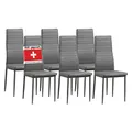 Produktbild: ALBATROS Esszimmerstühle 6er Set Milano, Grau - Edles Italienisches Design, Kunstleder-Bezug, bequemer Polsterstuhl - SGS geprüft - Moderner Küchenstuhl, Stuhl Esszimmer