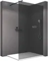 Produktbild: Bernstein Walk-in-Dusche EX101, Aluminium (Schwarz Matt), mm Nano Echtglas / graues Glas / Breite wählbar / Duschabtrennung