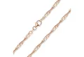 Produktbild: Materia Silberkette Rosegold Singapurkette für Damen glänzend K11, 925 Sterling Silber