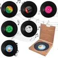 Produktbild: Rseuphiee 6 Stück Vinyl Schallplatten Untersetzer, Rund Glasuntersetzer, rutschfest Isoliert Tasse Matte, Retro Coffee Untersetze, für Dekoration von Bars Cafés Dessertläden Haus Party Büro